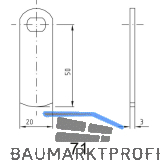 ASSA ABLOY Sperrnase f�r Elektronisches Schrankschloss Sense+PIN, Nr.71,gerade