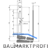 Schlie�blech EA 327 f�r Elektro-Mehrfachverriegelungsschl�sser, 232x30x3 mm
