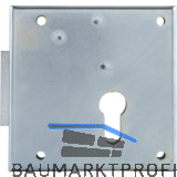 Gittertor-Anschlagriegelschloss Profilzylinder, DM 65 mm, rechts, Stahl verzinkt