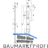 Doppelt�rschlie�blech R9 bombiert mit Sichtschutz, Stahl vernickelt matt