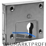 AMF Anschlagriegelschloss 49ZNI mit Winkelschlie�blech, 95x82x17mm,Edelstahl V2A