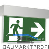 Rettungszeichenleuchte Notausgang gr�n, Geh�use wei�, 8h Laufzeit