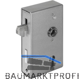 AMF Schiebetorschloss m.Schlosskasten u. Hakenfalle 140S,Kastenst.50,Stahl blank