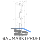 Winkelschlie�blech IW rund, links, 250 x 22x 12 mm, Edelstahl (51535-04)