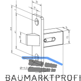 Fallenschloss 802 fix, Stulp 55 x 20 x 3 mm, grau lackiert