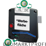 Pfandschloss Safe-O-Mat twin coin, rechts, Kunststoff grau