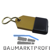Hotelschl�sselanh�nger - flach, 50 mm, mit Gummi, Aluminium gold eloxiert