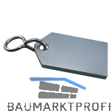 Hotelschl�sselanh�nger - flach, 50 mm, ohne Gummi, Aluminium silber eloxiert