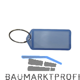 Schl�sselanh�nger - mit Papiereinlage, Kunststoff transparent blau