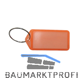 Schl�sselanh�nger - mit Papiereinlage, Kunststoff transparent orange