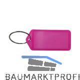 Schl�sselanh�nger - mit Papiereinlage, Kunststoff transparent pink