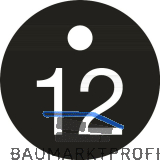 Schl�sselnummer - � 25, Nummer 12, Aluminium schwarz eloxiert