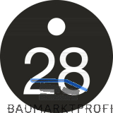 Schl�sselnummer - � 25, Nummer 28, Aluminium schwarz eloxiert