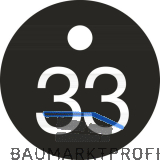 Schl�sselnummer - � 25, Nummer 33, Aluminium schwarz eloxiert