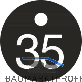 Schl�sselnummer - � 25, Nummer 35, Aluminium schwarz eloxiert