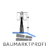 T�rdichtungsb�rste m. U-Profilleiste, 2000 mm, Borsten schwarz, schwarz eloxiert