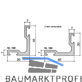 Anschlag- u. Dichtungsschiene 180, Schenkel 30 x 40 mm, auf Ma�, Alu natur