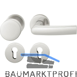 FSB Wechselgarnitur 12 1015 ASL auf Rosette PZ, Knopf fest, silber eloxiert