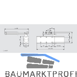 DORMAKABA T�rschlie�er TS 83 mit Flachgest�nge, EN 3-6, Abschaltung, silber