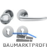 FSB Objekt Wechselgarnitur 72 1023 AGL auf Rosette PZ, rechts, Edelstahl matt