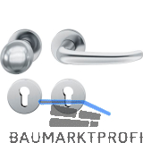 FSB Objekt Wechselgarnitur 72 1023 AGL auf Rosette PZ, links, Edelstahl matt