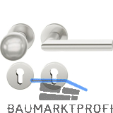 FSB Wechselgarnitur 12 1076 ASL auf Rosette PZ, Knopf fest, silber eloxiert