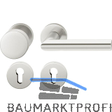 FSB Objekt Wechselgarnitur 72 1076 AGL auf Rosette PZ, rechts, silber eloxiert