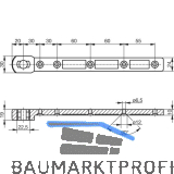 GEZE T�rschiene C f�r flachkonisch, Pendelt�r, Stahl verzinkt