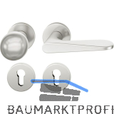 FSB Wechselgarnitur 12 1144 ASL auf Rosette PZ, Knopf fest, silber eloxiert