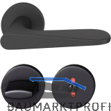 FSB Dr�ckergarnitur 12 1144 ASL auf Rosette WC DIN, schwarz matt