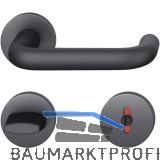 FSB Dr�ckergarnitur 12 1070 ASL auf Rosette WC DIN, schwarz matt