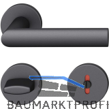 FSB Dr�ckergarnitur 12 1108 ASL auf Rosette WC DIN, Aluminium schwarz matt