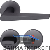 FSB Dr�ckergarnitur 12 1005 ASL auf Rosette WC, Aluminium schwarz matt