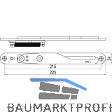 IMH-ABS Mitnehmerhaken GF UNI 24 V Gr.1, 225 x 24 mm,schwarz verzinkt,DIN links