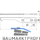 IMH-ABS Mitnehmerhaken SF, 164 x 25 x 4 mm, universal, DIN, schwarz verzinkt