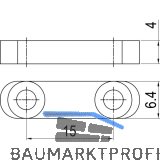 IMH-ABS Optionaler Gleitstein f�r Mitnehmerhaken, 24x6,4x4 mm, schwarz verzinkt