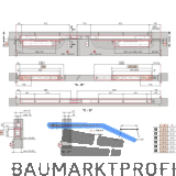 DORMAKABA Gleitschiene G 96 GSR-EMF K8/K12 kurz