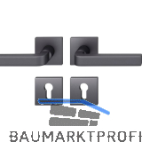 FSB Dr�ckergarnitur 12 1004 ASL auf Rosette PZ, Aluminium schwarz matt