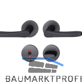 FSB Dr�ckergarnitur 12 1106 ASL auf Rosette WC, Aluminium schwarz matt