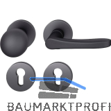 FSB Wechselgarnitur 12 1106 ASL auf Rosette, Aluminium schwarz matt