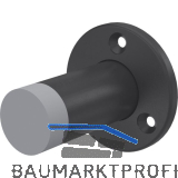 KWS Wandt�rpuffer 2009 � 55 mm, H�he 60 mm, Stahl schwarz lackiert