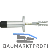 GRUNDMANN Wandt�rpuffer - � 20 mm, L= 90 mm, mit Gummikappe, silber eloxiert