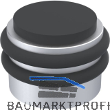 KWS Boden- und Wandt�rpuffer 2053, Gummi schwarz � 42 mm, Alu silber eloxiert