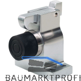 Torhalter 1051 mit Fanghaken und Puffer, Bodenmontage, Alu silber lackiert