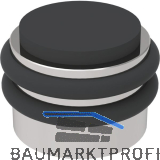 KWS Boden- und Wandt�rpuffer 2053, Gummi schwarz � 42 mm, Edelstahl poliert