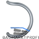 KWS T�rgriff Serie 84 - Halbkreis, L 380 mm, LA. 350 mm, � 30 mm, Edelstahl