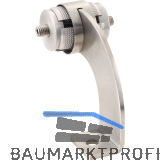 KWS Mittelst�tze WS gebogen 90�, Rundrohr, f. Au�en � 35mm, links,Edelstahl matt