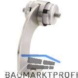 KWS Mittelst�tze WS gebogen 90�, Rundrohr, f. Au�en � 35mm,rechts,Edelstahl matt