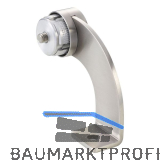 KWS Endst�tze WS - gebogen 90� Rundrohr, links, Edelstahl