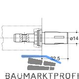 HEWI Befestigungszubeh�r BA 5.2 gerade - TS 40 - 50mm, Stahl verzinkt